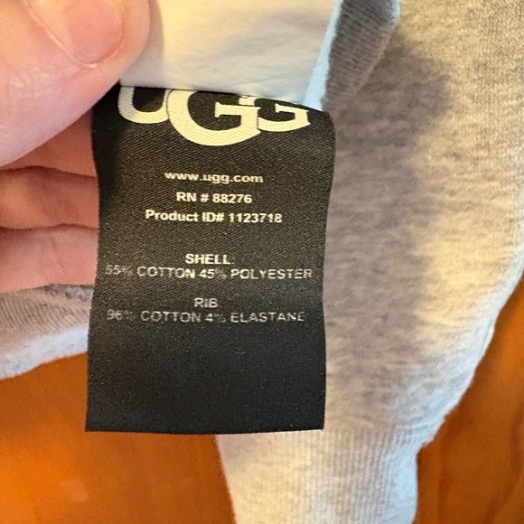 UGG Heather Gray Top with Soft Pink Logo - Picture 8 of 9